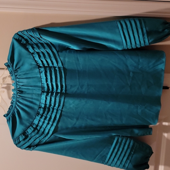 Laundry by Shelli Segal turquoise blouse - Picture 5 of 6
